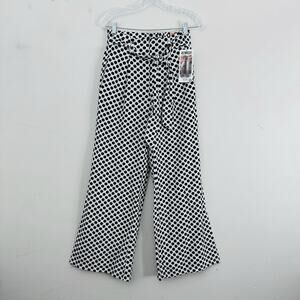 Rewash Linen Blend White And BLack Polka For Wide Leg Pants Women’s Size XS NWT